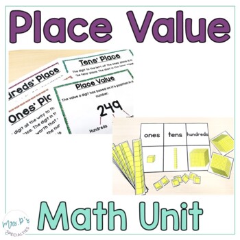 Preview of Place Value Math Unit For Special Education  (Leveled Math Centers)