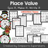 Place Value: Spin It, Make It, Write It (Christmas version)