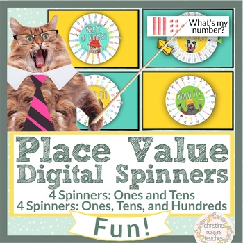 Preview of Place Value Spinners Class Game Standard Word Expanded Form Digital Resources