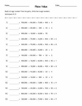 Place Value Standard And Expanded Form Worksheets, Missing Number Math ...