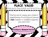Place Value: Standard, Expanded and Word Form (2-digit numbers)