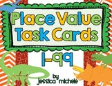 Place Value Task Cards 1-99 {Dinosaur Theme}