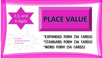 Place Value Task Cards (2,3, and 4 digit numbers) by Cantu's ...