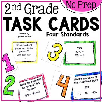 Preview of 2nd Grade Place Value Task Cards, Activities, and Games