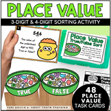 Place Value Task Cards - 3-Digit & 4-Digit Numbers- St.Pat