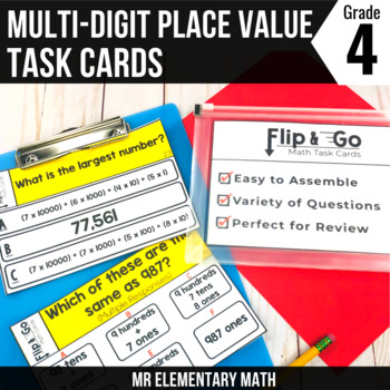 Preview of Place Value Task Cards 4th Grade Math Centers
