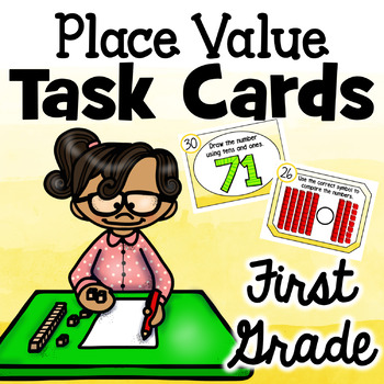 Preview of Place Value Task Cards - First Grade