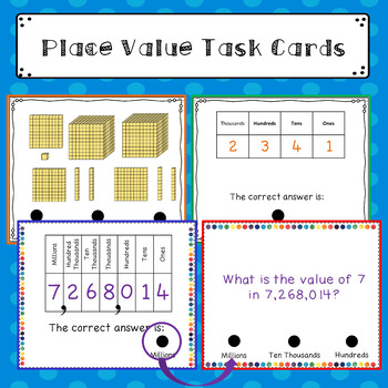 Preview of PLACE VALUE Task Cards