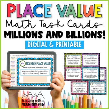 Preview of Place Value Task Cards, Millions and Billions