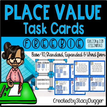 Preview of Place Value Task Cards Freebie
