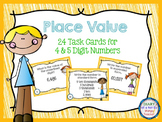 Place Value Task Cards for 4 & 5 Digit Numbers