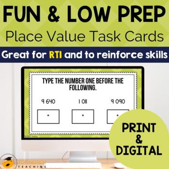 Preview of Place Value Task Cards for Building Number Sense | Numbers to Thousands