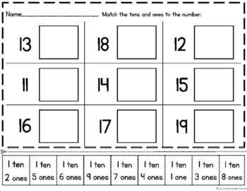 place value teen numbers 11 19 base ten by early