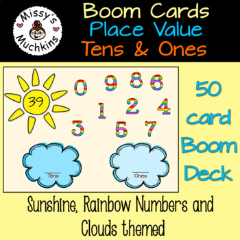 Preview of Place Value - Tens & Ones { Boom Cards } 50 Card Deck - Distance Learning