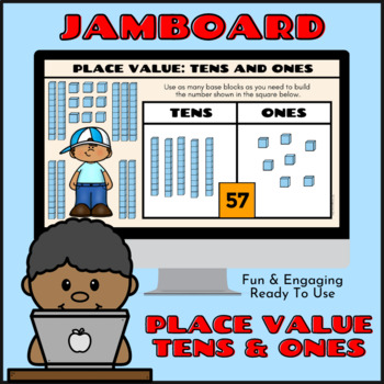 Preview of Place Value: Tens & Ones Digital Interactive Google JamBoard! FUN & Engaging!