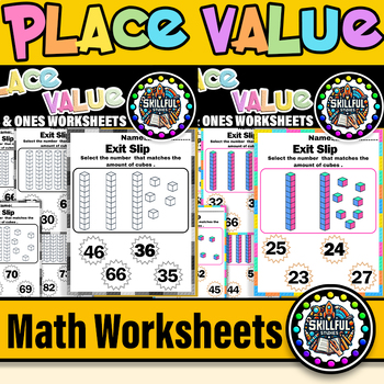 Preview of Place Value Tens & Ones Worksheets Exit Slips Exit Tickets Assessment|Tens & One