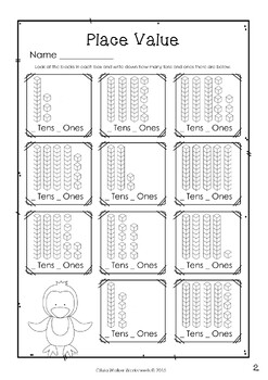 Place Value Tens and Ones - Worksheets / Printables / Fun up to 100