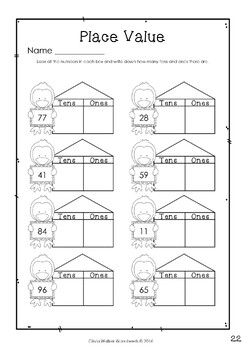 Place Value Tens and Ones - Worksheets / Printables / Fun up to 100