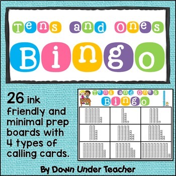 Preview of Place Value Bingo Game - Tens and Ones Math Game Class Set 1st Grade