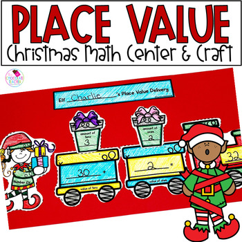 Preview of Place Value Tens and Ones - Christmas Math Center - Game - Craft