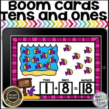 Preview of Place Value Tens and Ones - Fishbowl Boom Cards
