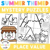 Place Value Tens and Ones Mystery Picture Puzzle Summer Themed