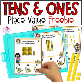 Preview of Place Value Task Cards - Tens and Ones - Math Centers - FREE