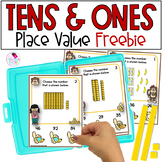 Place Value Task Cards - Tens and Ones - Math Centers - FREE
