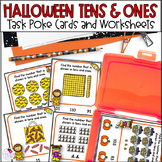 Place Value Tens and Ones Task Cards - Halloween Math 1st Grade 