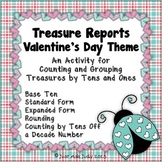 Place Value Activity Tens and Ones Valentine's Treasure Reports