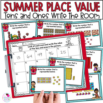 Preview of Place Value Tens and Ones - Summer Math - Write the Room