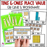 Place Value Tens and Ones - 1st Grade Math Clip Cards