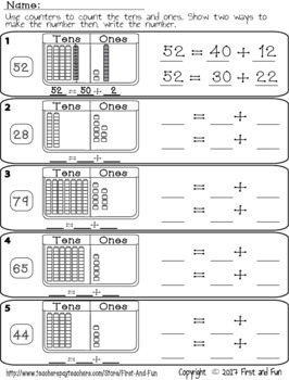 Place Value Tens N Ones Halloween Mafs Envision Mat N Worksheet Envision