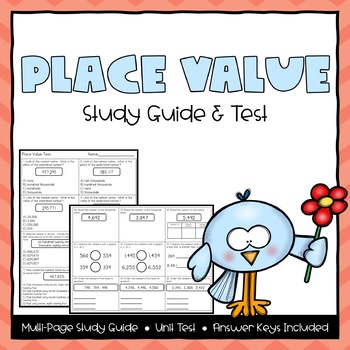 Preview of 3rd Grade Place Value Test & Study Guide