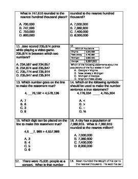 Preview of Place Value Test Task Cards