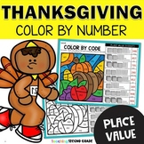Place Value Thanksgiving Color by Number - November Mornin