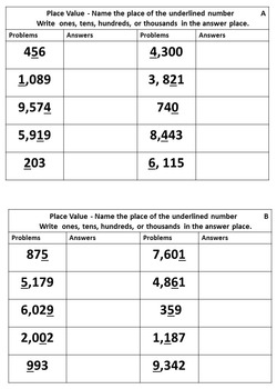 my homework lesson 6 place value through thousands answer key