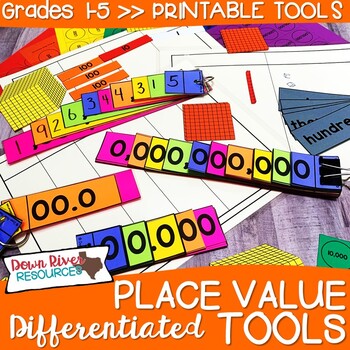 Preview of Place Value Tools for Guided Math {Differentiated Place Value Practice Tools}
