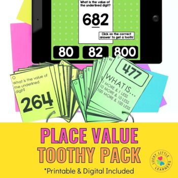 Preview of Place Value Toothy® Pack | Printable and Digital Games | Place Value Games