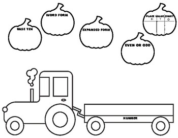 Preview of Place Value - Tractor and Pumpkins