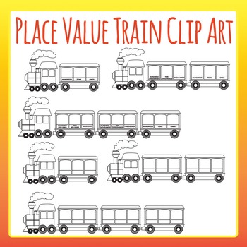 Preview of Place Value Train - Math Templates Clip Art / Clipart Commercial Use