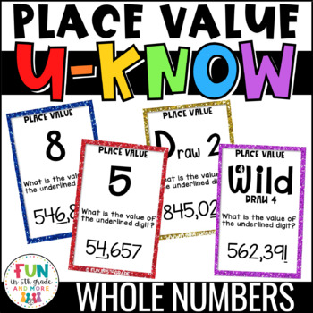 Preview of Place Value Game for Math Centers or Stations: U-Know {Whole Numbers ONLY}