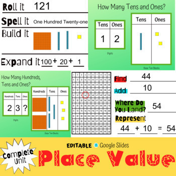 Preview of Place Value Unit | Google Classroom | Distance Learning