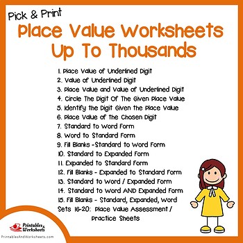 Place Value To Thousands Worksheets, Place Value Through Thousands