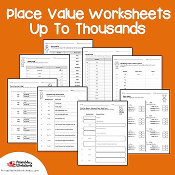 Place Value To Thousands Worksheets, Place Value Through Thousands