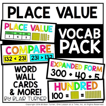 Preview of Place Value VOCABULARY PACK
