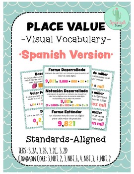 Preview of Place Value Vocab Spanish ( Vocabulario de Valor de Posición / Valor Posicional)