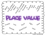 Place Value Vocabulary Poster/Handout