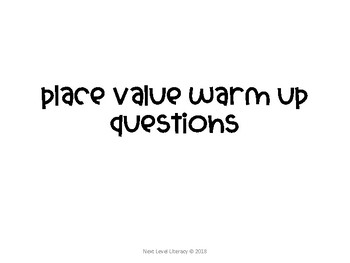 Preview of Place Value Warm Up Questions