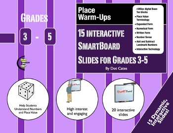 Preview of Place Value Warm-Ups: 15 Interactive SmartBoard Activities for Grades 3-5